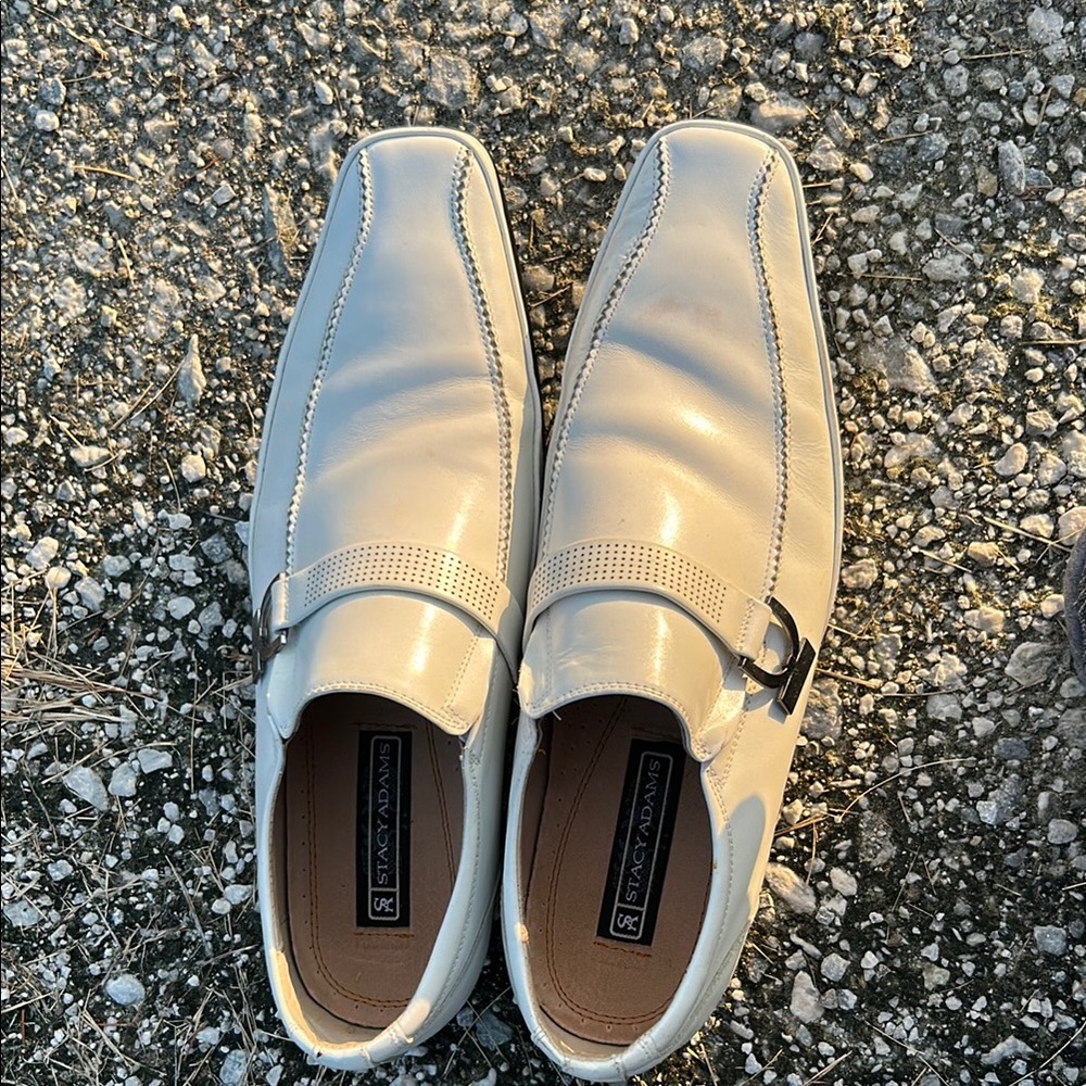 Stacy Adams White Leather Men's Shoes - Picture 9 of 9